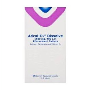 Adcal-D3 1.5g/400iu Dissolve Lemon 56 Tablets