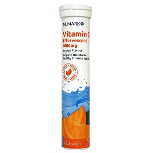 Numark Vitamin C 1000mg Orange Flavour Effervescent 20 Tablets.