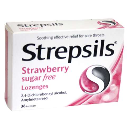 Strepsils Strawberry Sugar Free 36