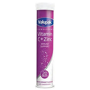 Valupak Vitamin C + Zinc 20 Effervescent Tablets