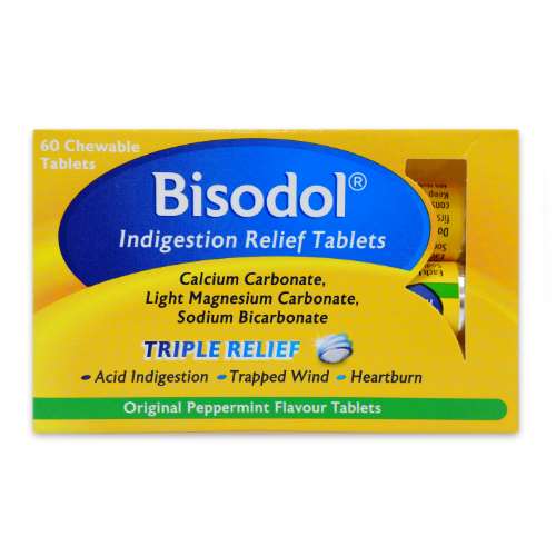 Bisodol Indigestion Relief Tablets Roll packs 60