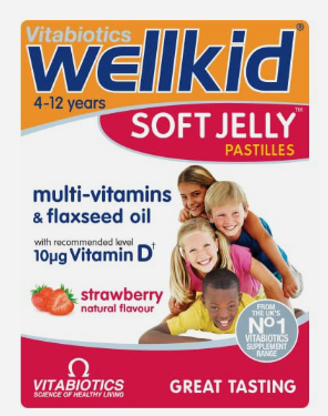 Vitabiotics WellKid Soft Jelly Strawberry Flavour - 30 Pastilles