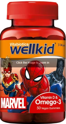WellKid Marvel Vitamin D & Omega-3 50 Vegan Soft Jellies