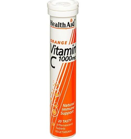 HealthAid Orange Vitamin C 1000mg Effervescent Tablets 20s