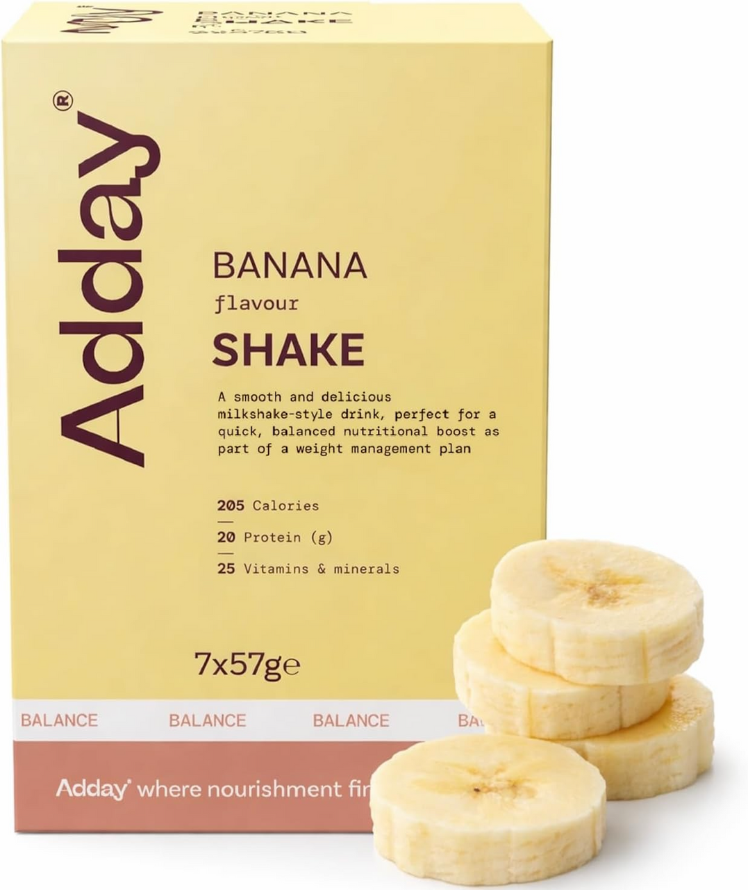 Adday Banana Flavoured Shake 7 Sachets