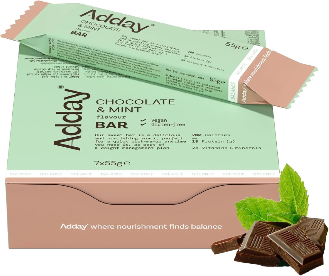 Adday Chocolate Mint Flavoured Bars 7 Bars