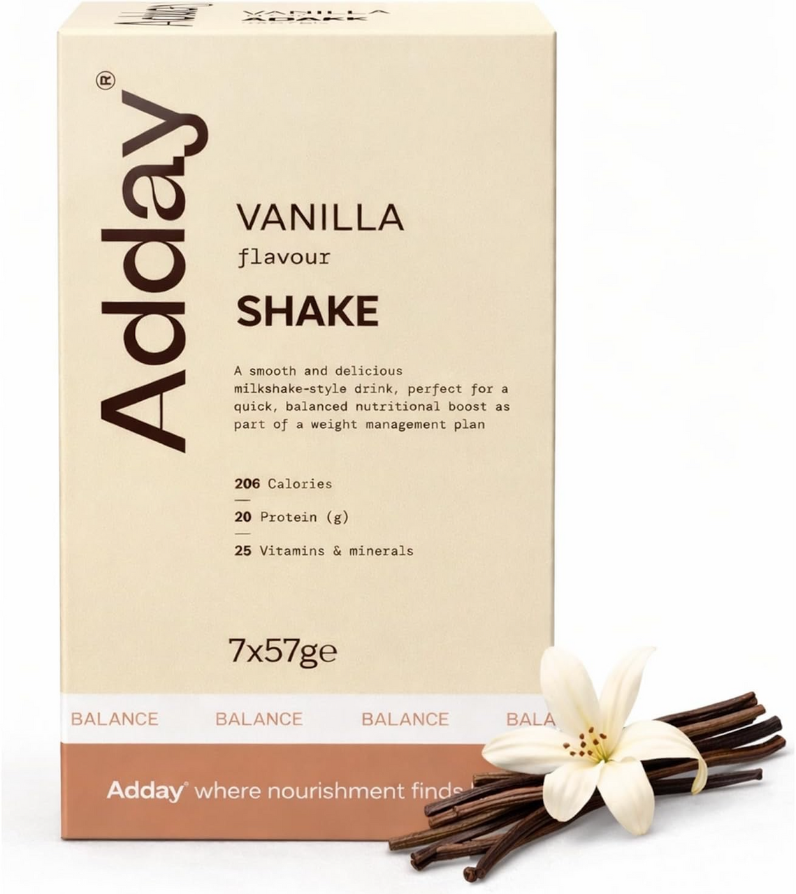 Adday Vanilla Flavoured Shake 7 Sachets