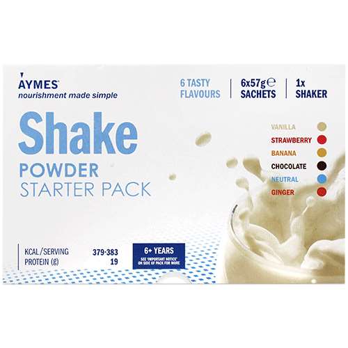 Aymes Shake starter pack 6 x 57g sachets with shaker