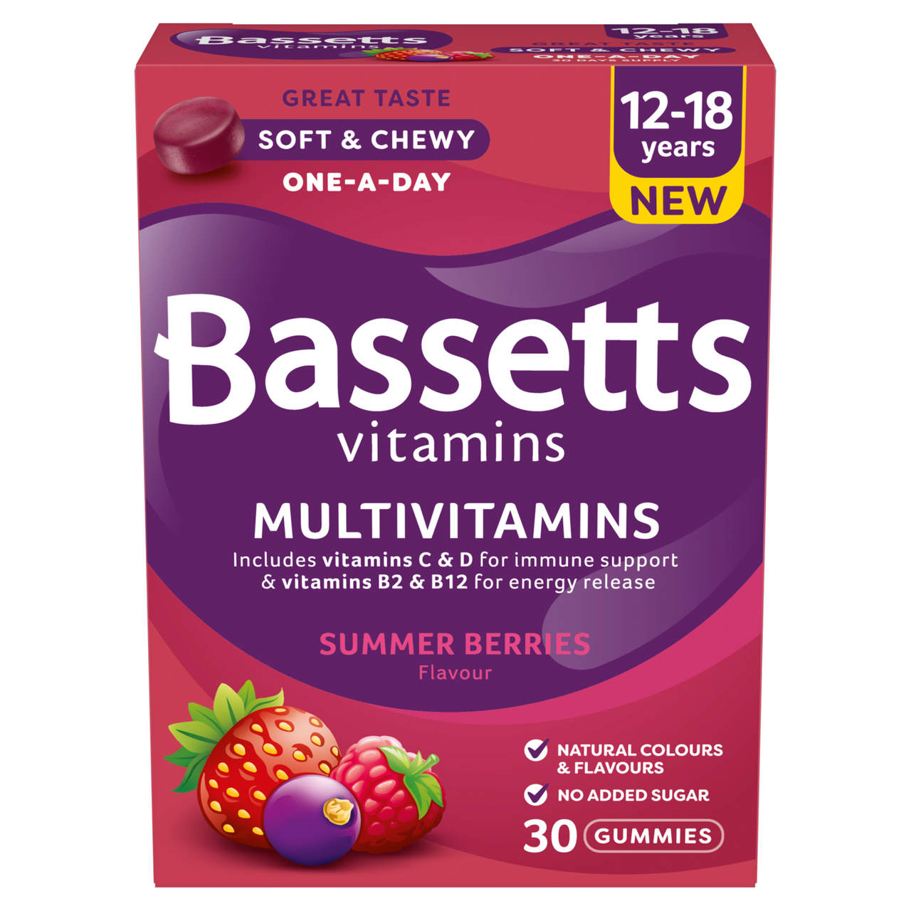 Bassetts Vitamins 12-18 Summer Berries Flavour Multivitamins 30 Gummies