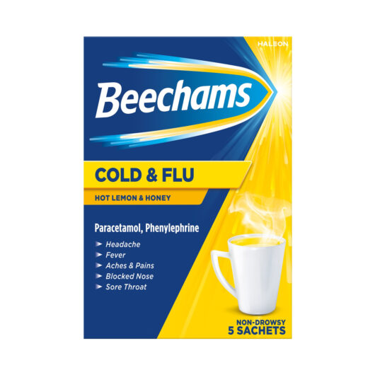Beechams Cold & Flu Hot Lemon & Honey 5 Sachets
