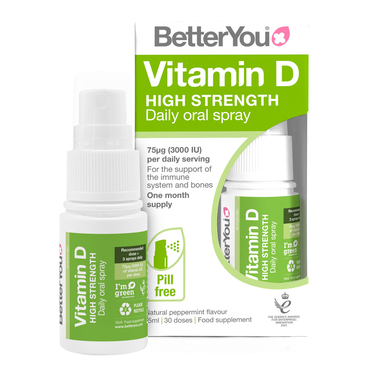 BetterYou Health For All Vitamin D 3000 IU Oral Spray 15ml