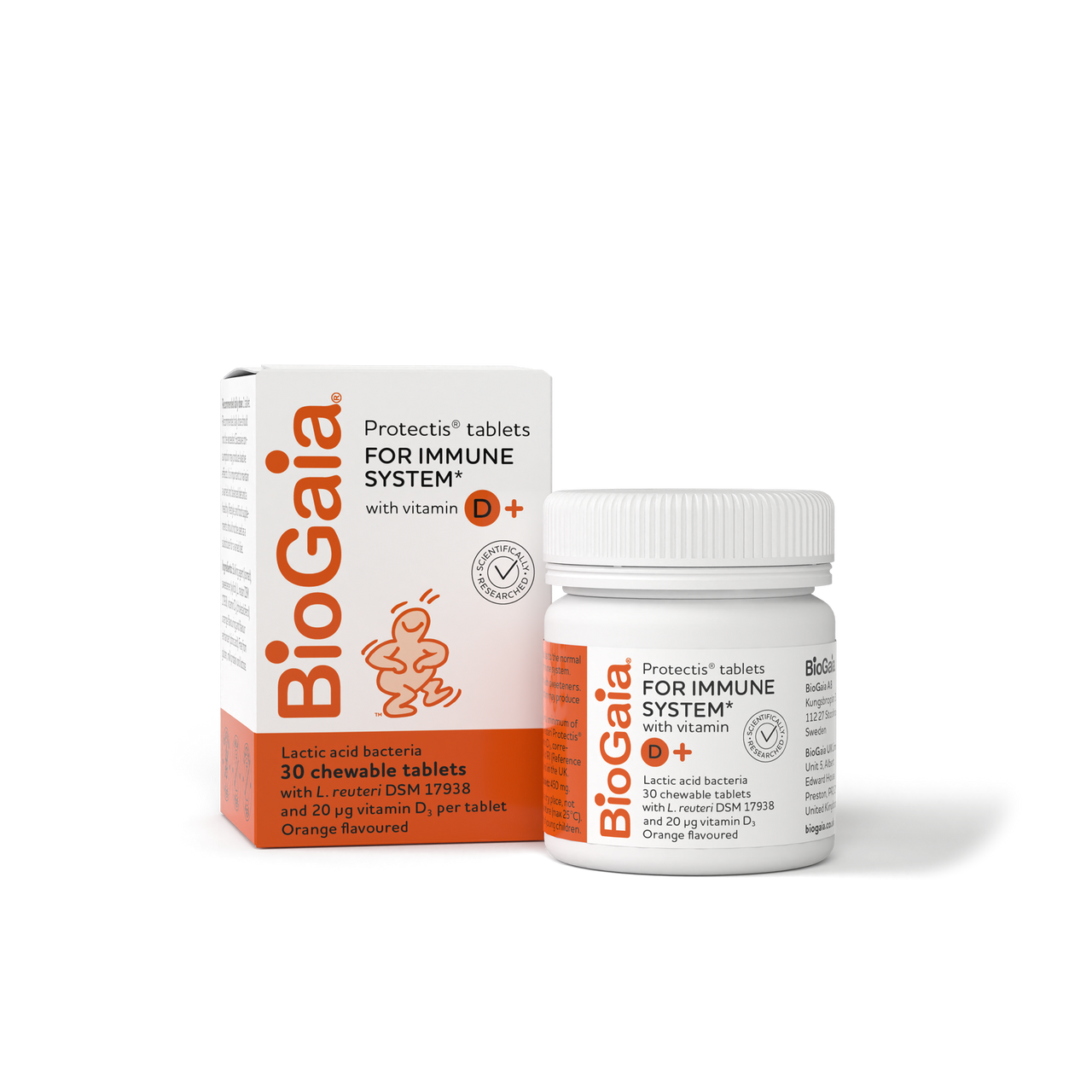 Biogaia Protectis Orange Vitamin D3 20 mcg 30 Chewable Tablets