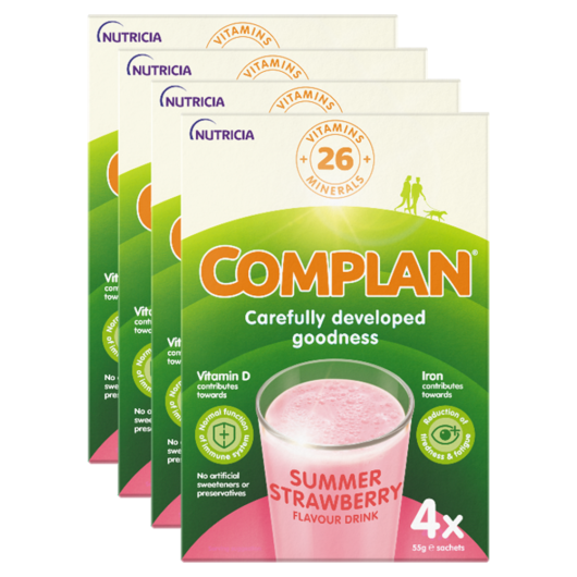 Complan Strawberry Nutritional Drink 4 x 55g Sachets