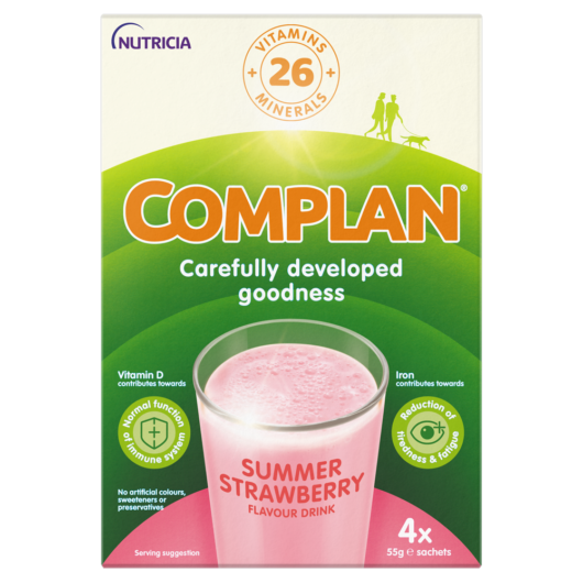 Complan Strawberry Nutritional Drink 4 x 55g Sachets