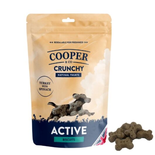 Cooper & Co Crunchy Biscuit Active Turkey with Spinach for Dogs 135g