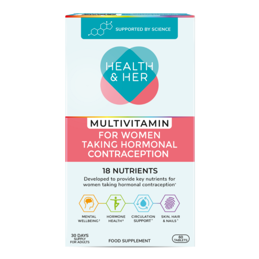Health & Her Multivitamin for Women Taking Hormonal Contraception 60 Capsules