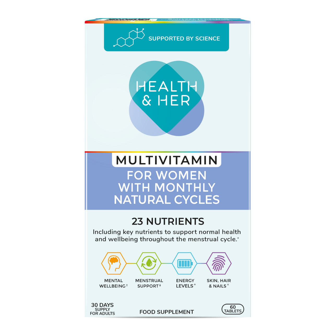 Health & Her Multivitamin for Women with Monthly Natural Cycles 60 Capsules