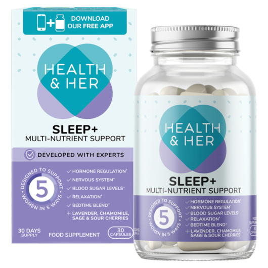Health & Her Sleep+ Multi Nutrient Support Supplement 30 Capsules