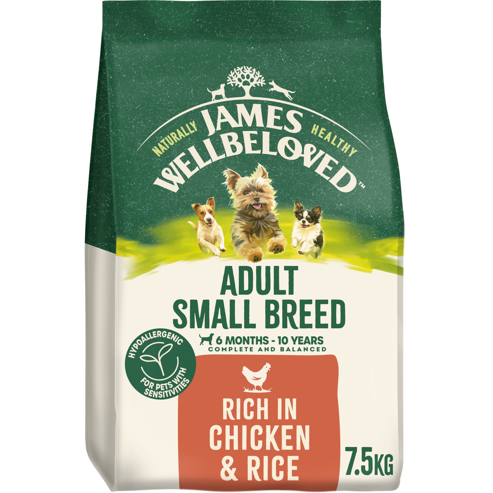 James Wellbeloved Dry Dog Adult SmallBreed Chicken & Rice 7.5kg