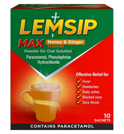 Lemsip Max Honey & Ginger Sachets 10 Sachets