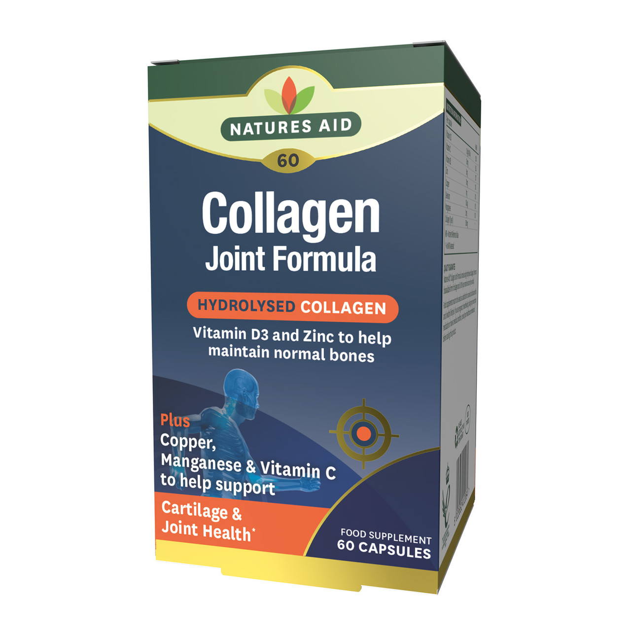 Natures Aid Collagen Joint Formula with Vitamin D3 & Zinc, plus Copper, Manganese & Vitamin C 60 VCaps