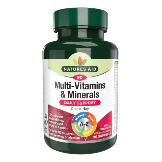 Natures Aid Multi-Vitamins & Minerals (with Iron) 90 Softgels