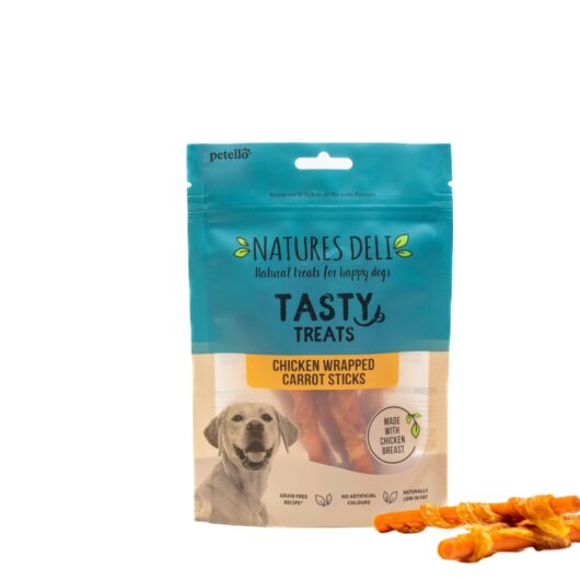 Natures Deli Chicken Wrapped Carrot Stick for Dogs 100g