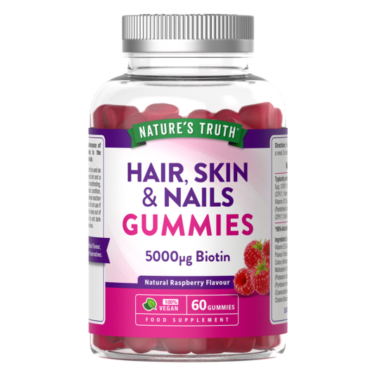 Nature's Truth Hair Skin & Nails Natural Raspberry Flavour 60 Gummies
