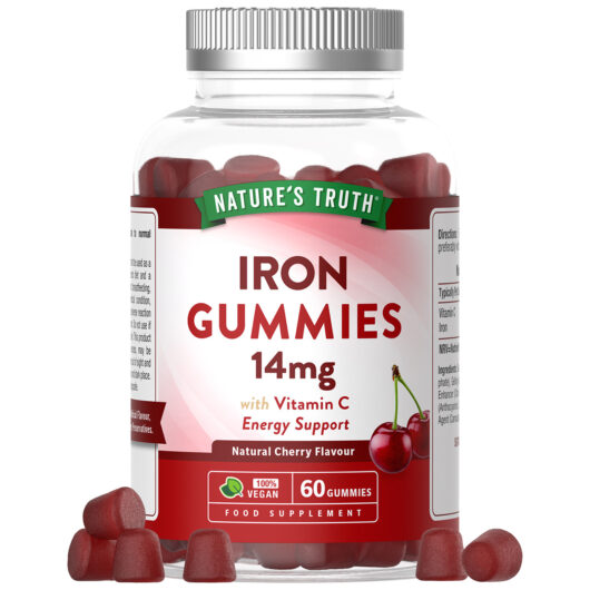 Nature's Truth Iron 14mg Gummies - 60 Vegan Gummies - Cherry Flavour