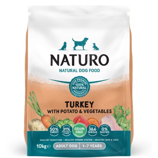 Naturo Adult Complete Dry Dog Food Turkey Potato & Veg 10kg