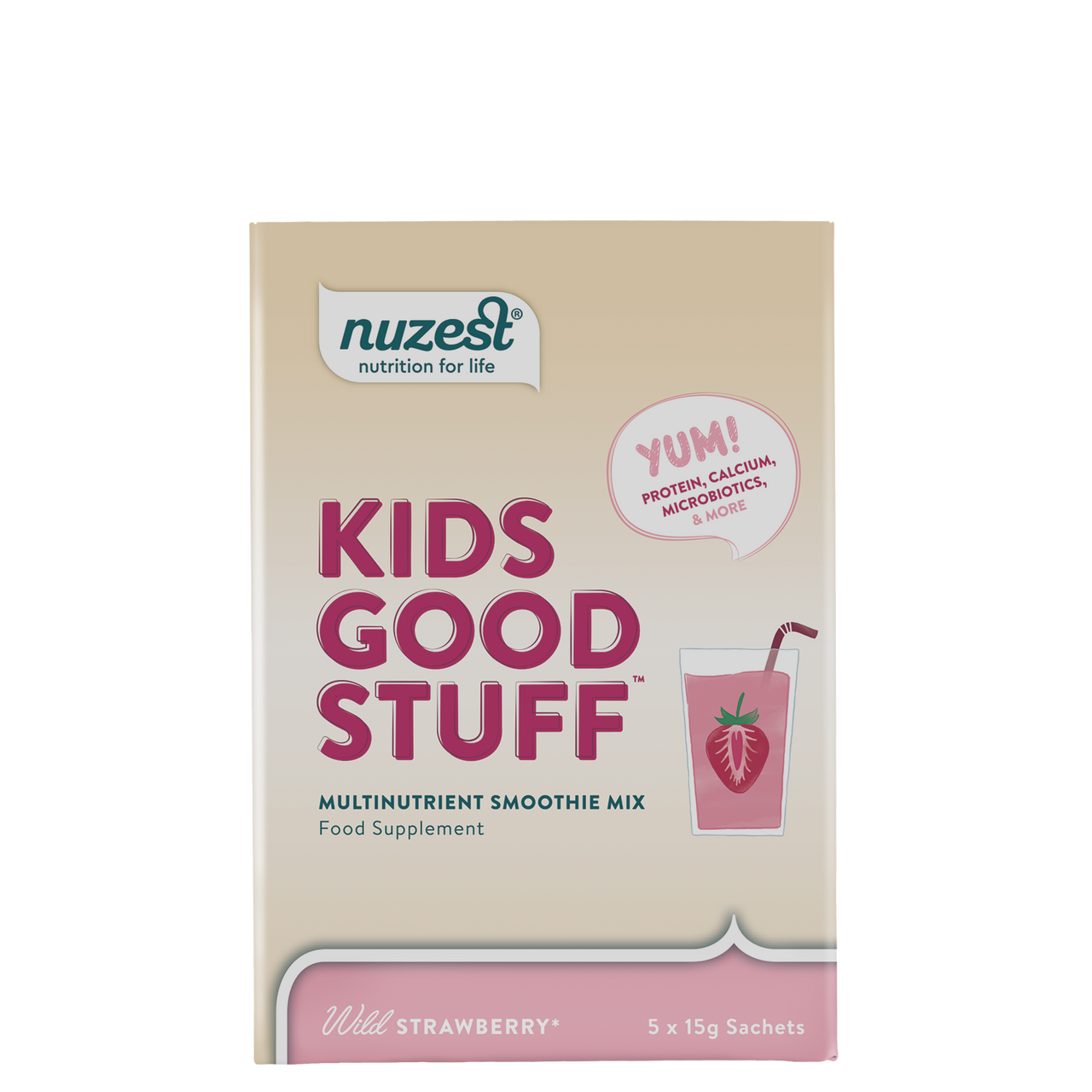 Nuzest Kids Good Stuff Wild Strawberry 5 x 15g Sachet Box