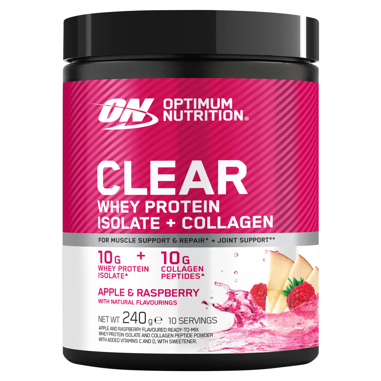 Optimum Nutrition Clear Whey + Collagen - Apple & Raspberry 240g