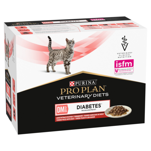 Purina Pro Plan Veterinary Diabetes Management Tender Pieces Beef 10 x 85g