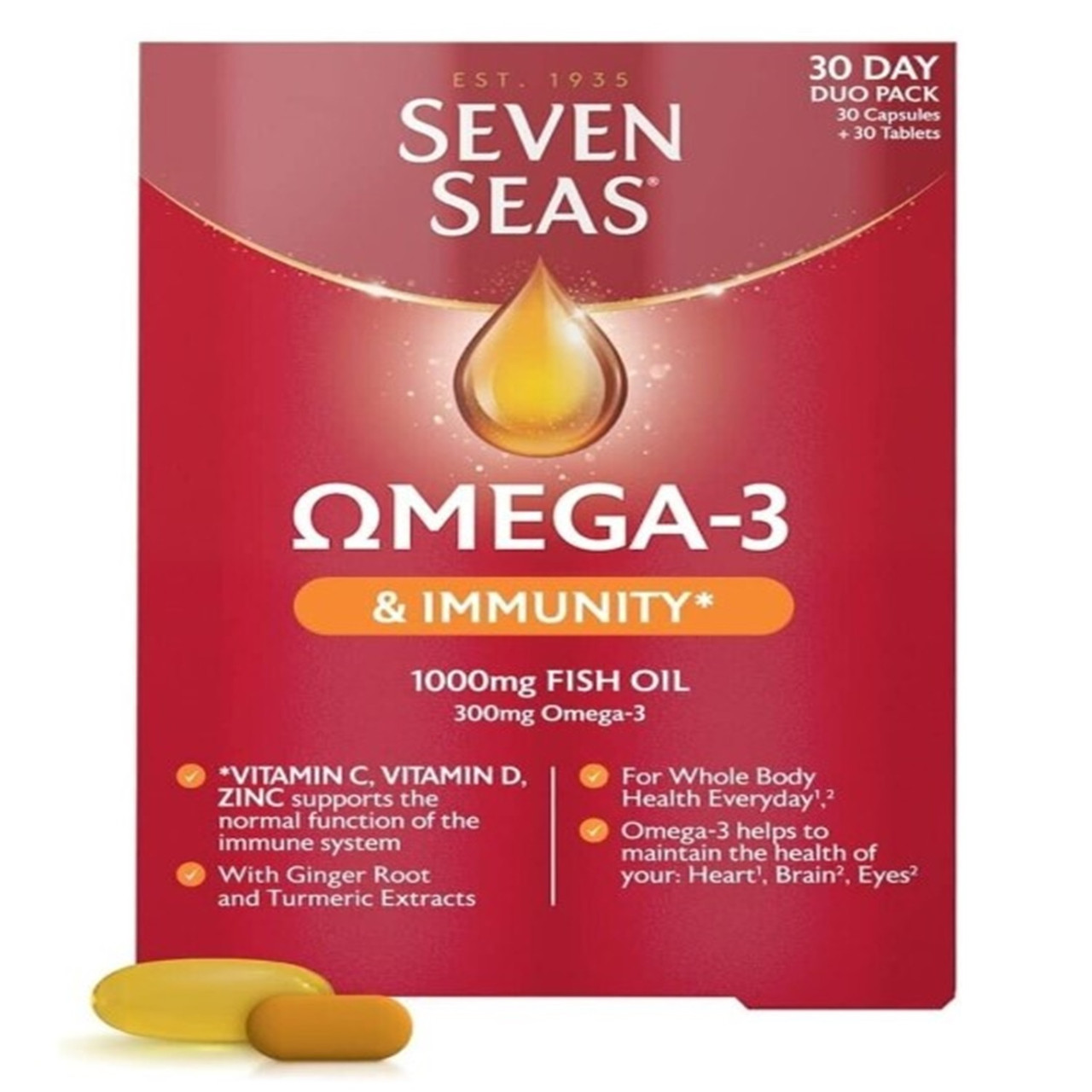 Seven Seas Omega 3 & Immunity 30 Capsules + 30 Tablets