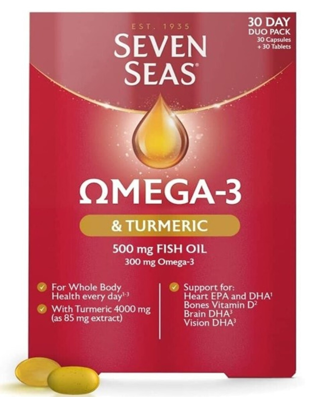Seven Seas Omega 3 & Turmeric 30 Capsules + 30 Tablets