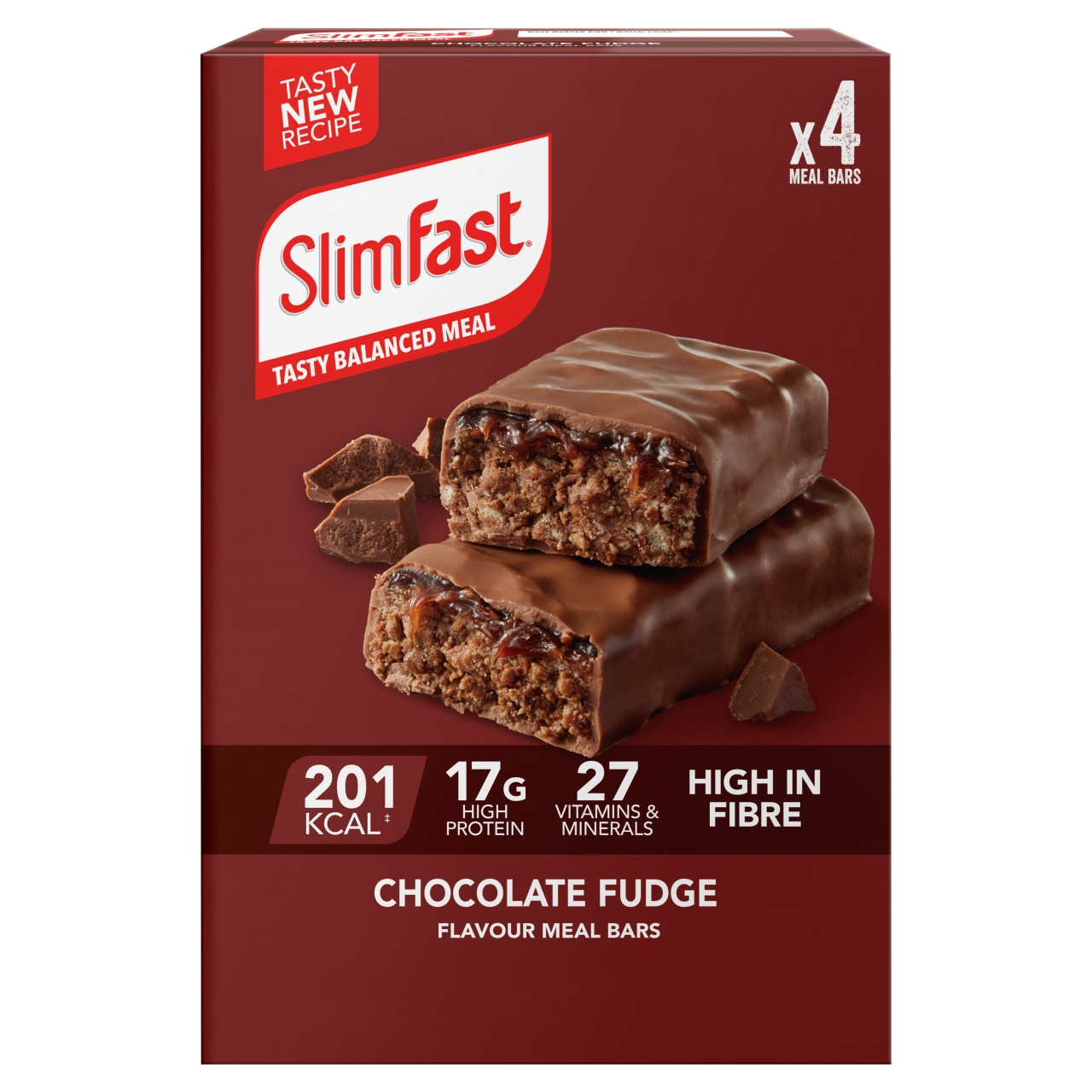 SlimFast Meal Replacement Bar Chocolate Fudge (4 x 60g)