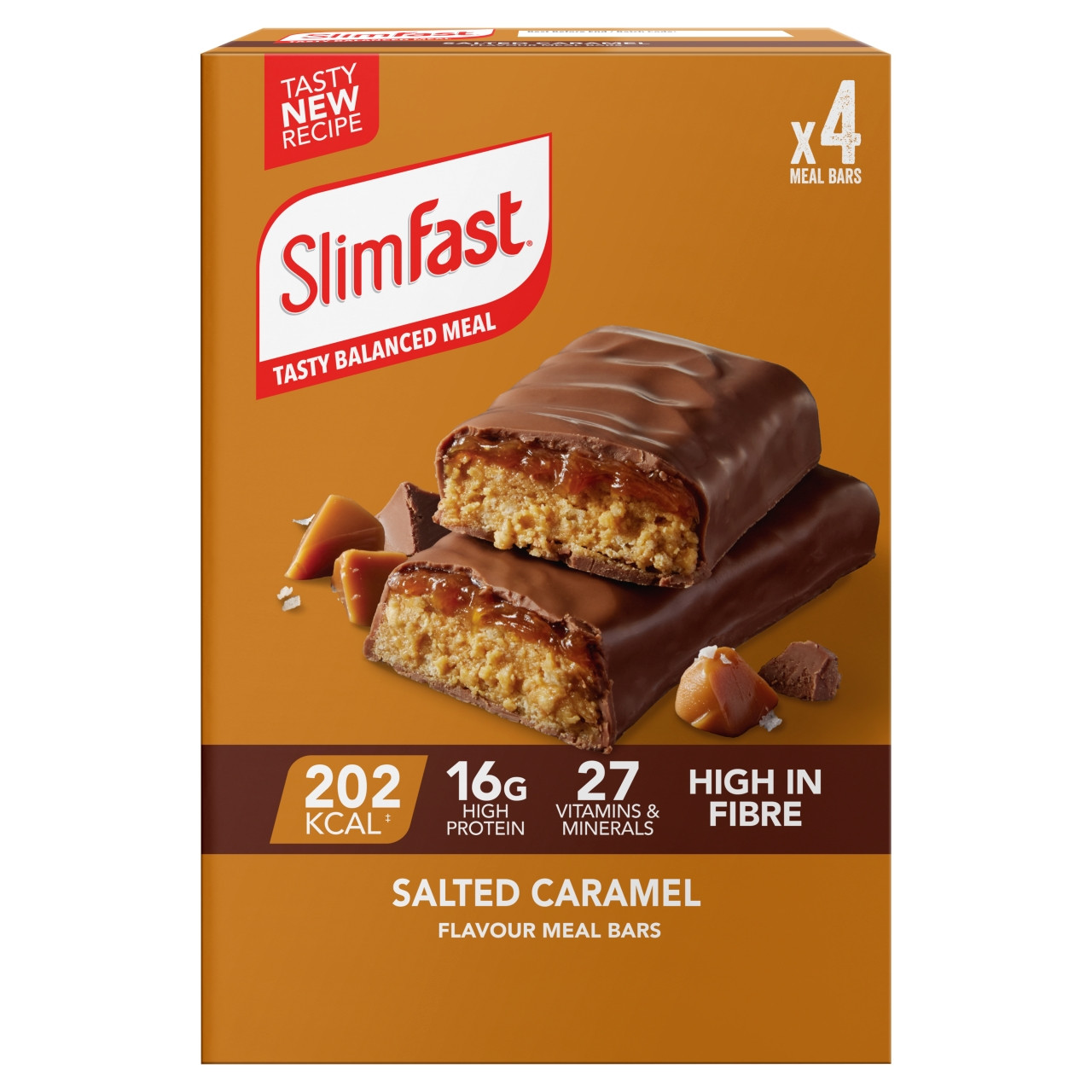 SlimFast Meal Replacement Bar Salted Caramel (4 x 60g)