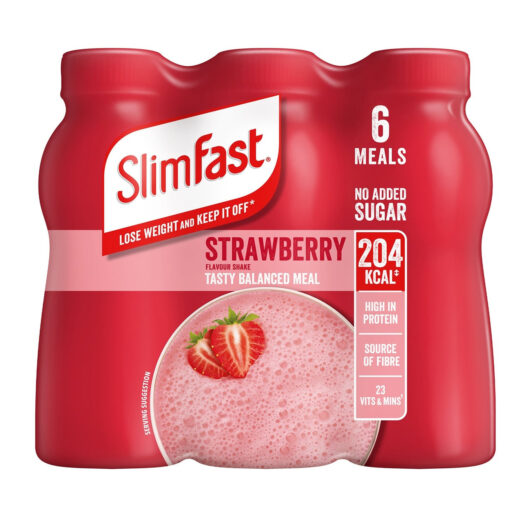 SlimFast Milkshake Multipack Bottle Strawberry 6x325ml