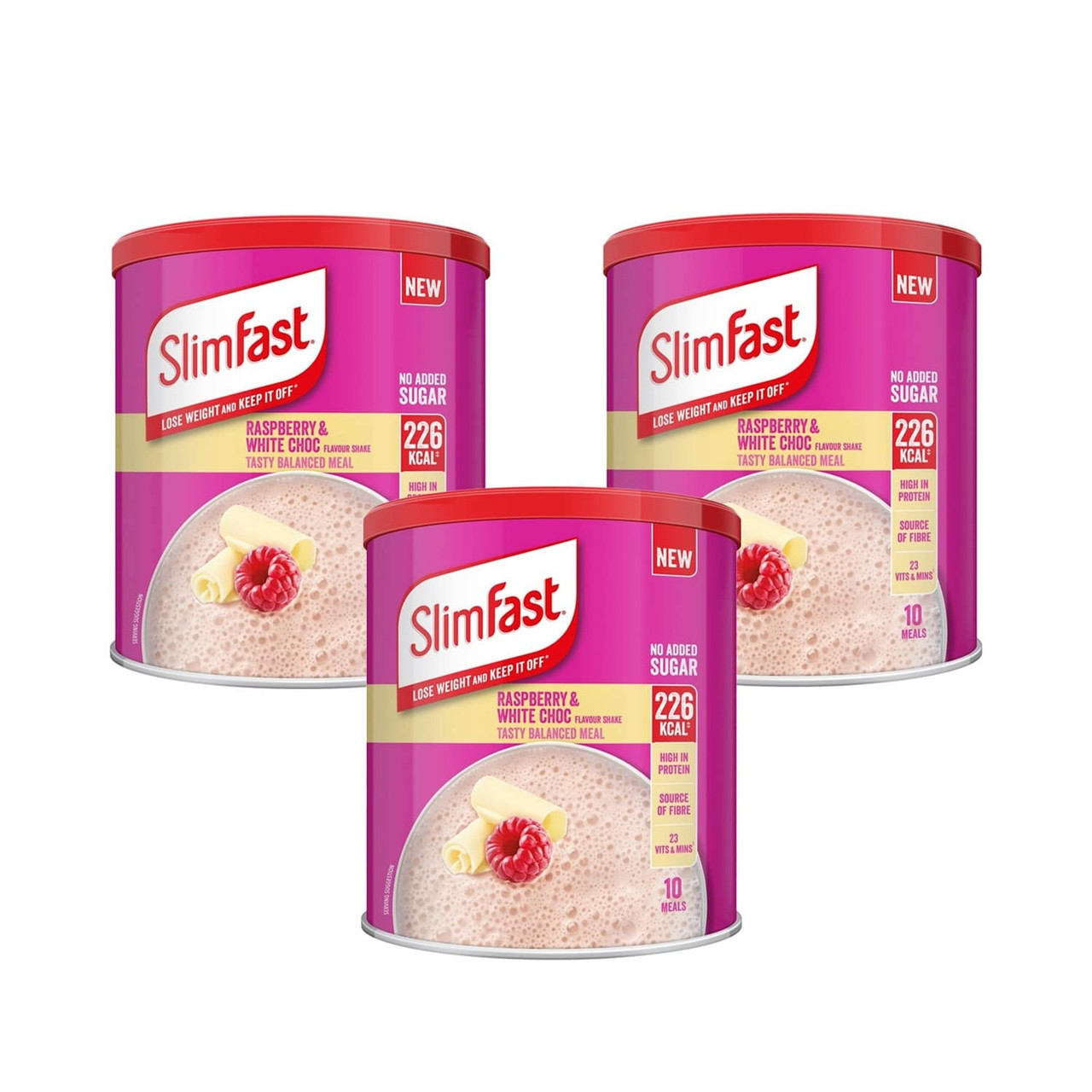 SlimFast Powder Raspberry & White 15 Day Bundle 3 x 375g