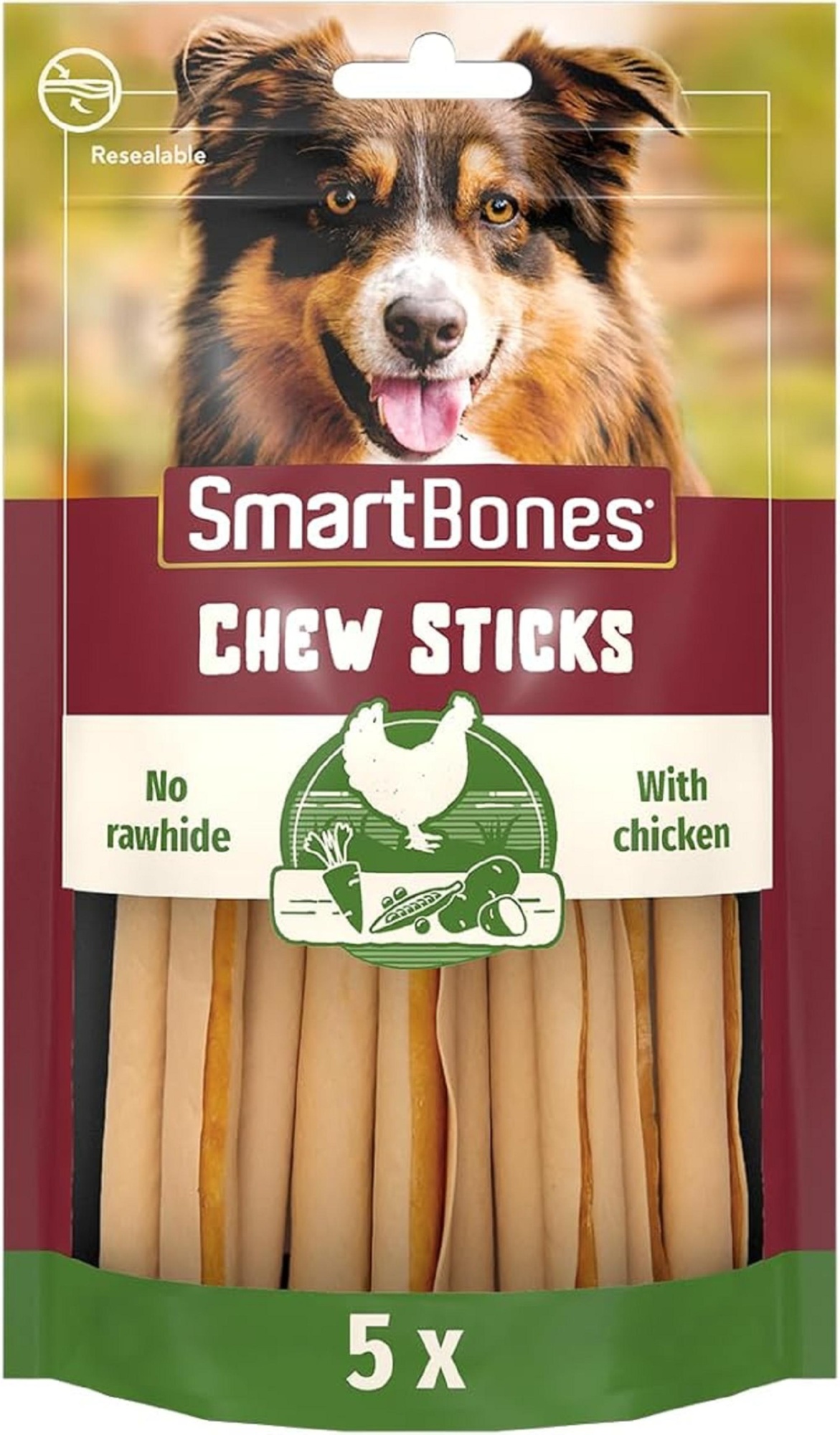 SmartSticks No Hide Chicken 5Pk Dog Treats