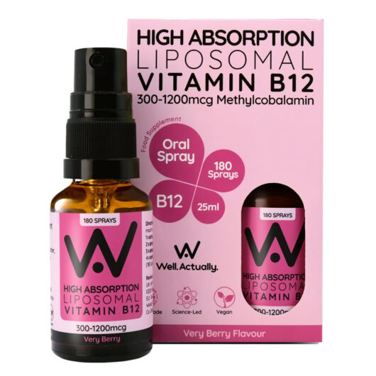 Well. Actually. Liposomal Vitamin B12 Spray 300-1200mcg, Very Berry Flavour, 25ml