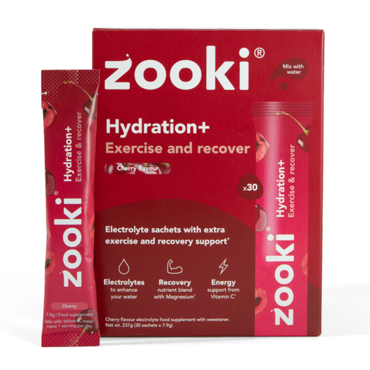 Zooki Hydration+ Exercise & Recover Cherry Flavour 7.9g 30 Sachets