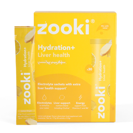 Zooki Hydration+ Liver Health Lemon Ginger Flavour 5.9g 30 Sachets