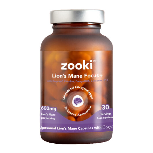 Zooki Liposomal Lions Mane Mushroom 600mg 30 Day Supply 60 Capsules