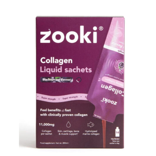 Zooki Marine Collagen Super Strength 11,000mg Blackcurrant Flavour 18.5ml 30 Sachets