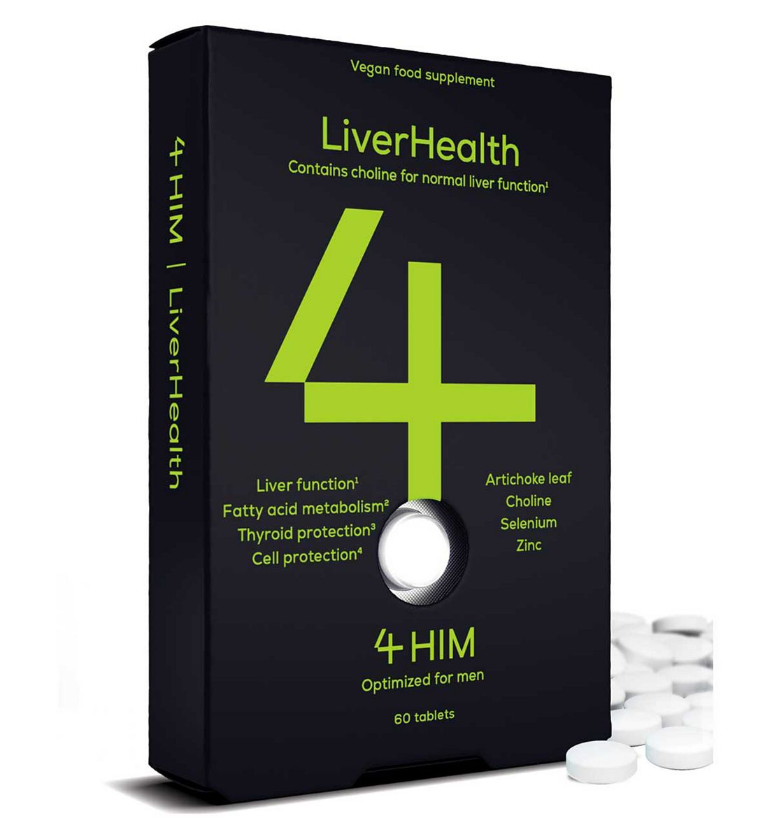 4HIM4HER 4Him&her 4Him Liver Health Supplement Function Thyroid And Cell Protection Vegan Tablets 60S