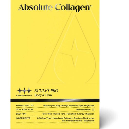 Absolute Collagen Glp-1 Support Sculpt Pro Powder Supplement 10X11.5G Sachet & 10X 10.1G Scoop