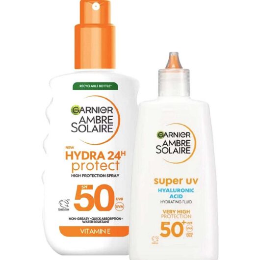 Ambre Solaire Garnier Spf50 Hydrating Vitamin E Face & Body Bundle