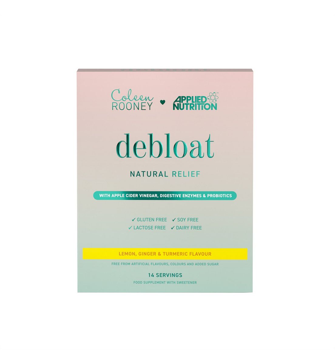 Applied Nutrition Coleen Rooney Debloat Sachets Lemon Ginger & Turmeric 9.1G X 14