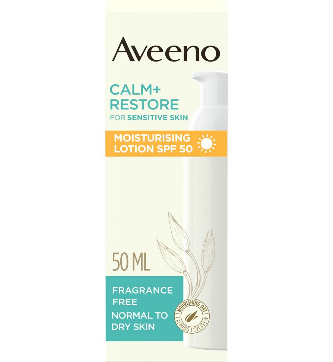 Aveeno Calm+Restore Moisturising Lotion Spf50 50ml